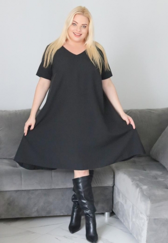 Sukienka Dalia trapezowa dzwonek oversize czarna