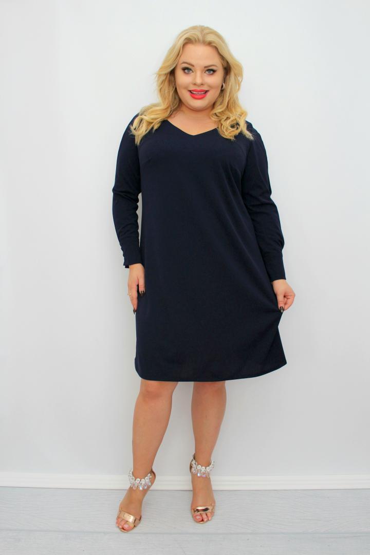 Sukienka klasyczna, która pokocha Twoją sylwetkę! Mankiety z perełkami GRANAT.A004.MEGA WYPRZEDAŻ! - obrazek 3