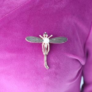 Sukienka Bellus z ważką bombka oversize 100% welur fioletowa - obrazek 2