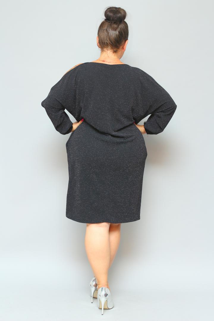 Sukienka Chiara oversize cekiny cyrkonie czarna BRILLIANCE WYPRZEDAŻ - obrazek 8