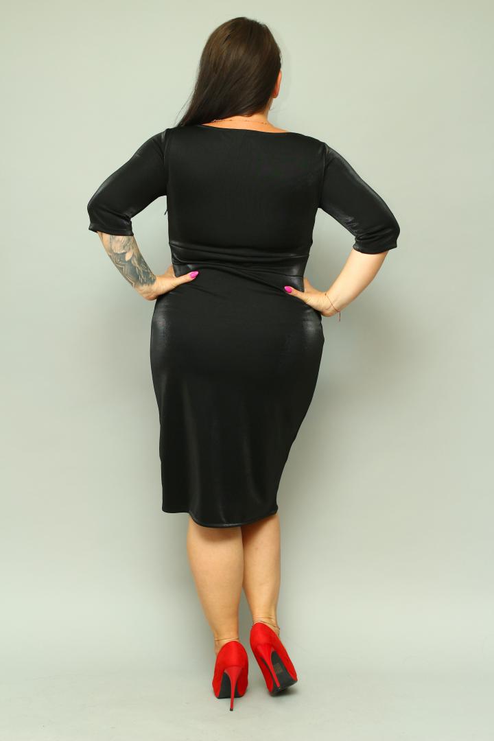 Sukienka Olivia kopertowy dekolt czarna MOONLIGHT WYPRZEDAŻ - obrazek 7