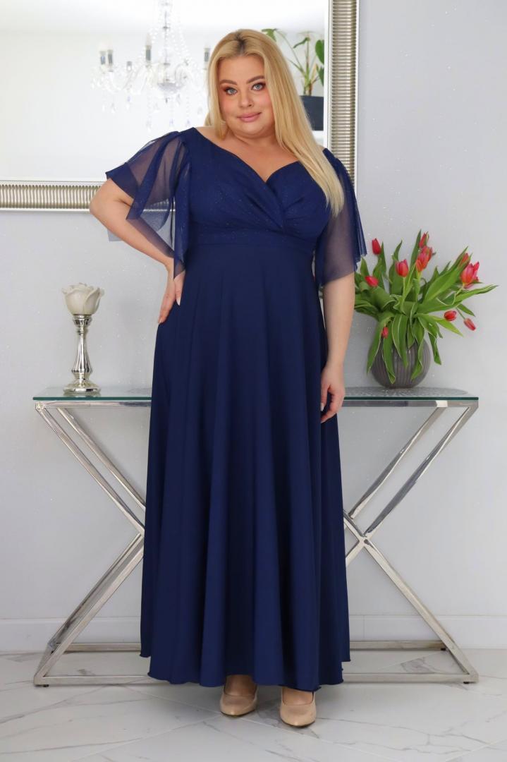 Moira – klasyczna sukienka maxi, która nigdy nie wychodzi z mody! GRANATOWA - obrazek 3