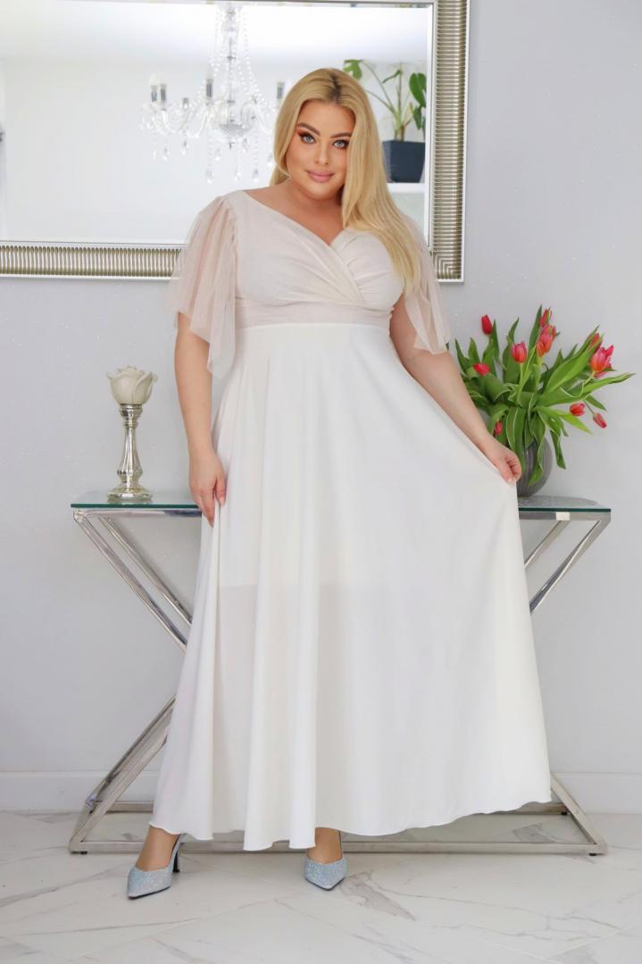 Moira – klasyczna sukienka maxi, która nigdy nie wychodzi z mody! ECRU - obrazek 4