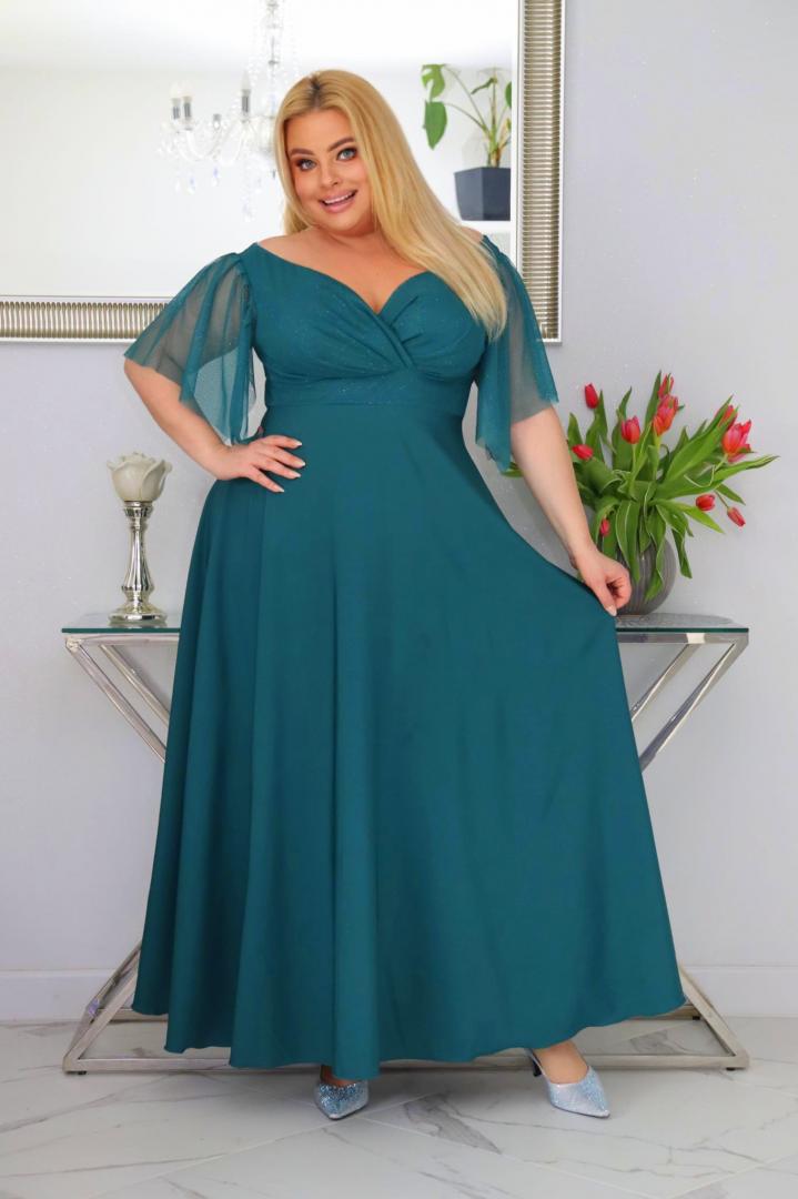 Moira – klasyczna sukienka maxi, która nigdy nie wychodzi z mody! TURKUSOWA - obrazek 4