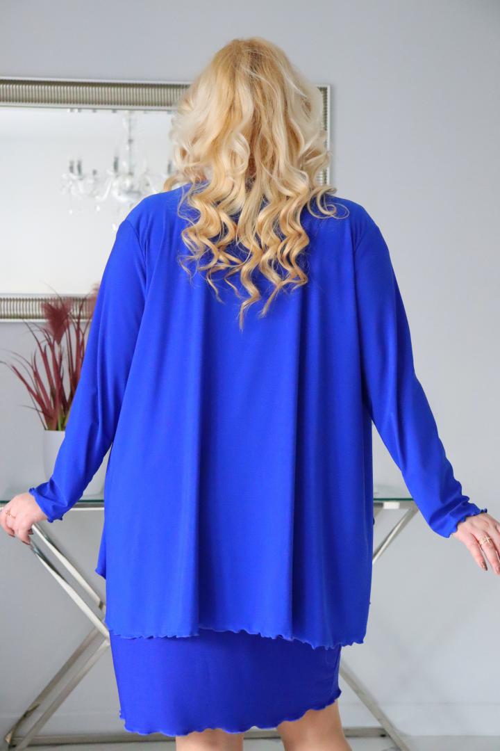 Sukienka Kama z dzianinową narzutką fala chabrowa - obrazek 7