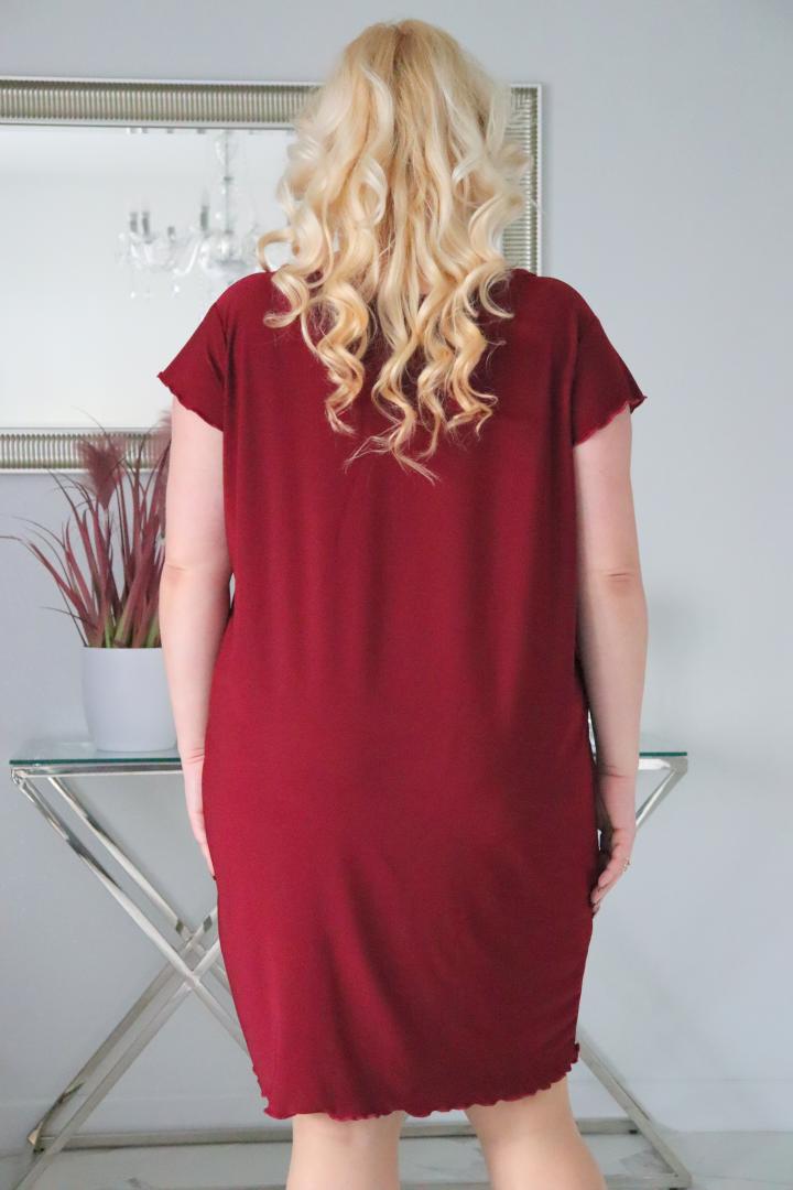 Sukienka Kama do noszenia soute lub z narzutkami bordo - obrazek 6