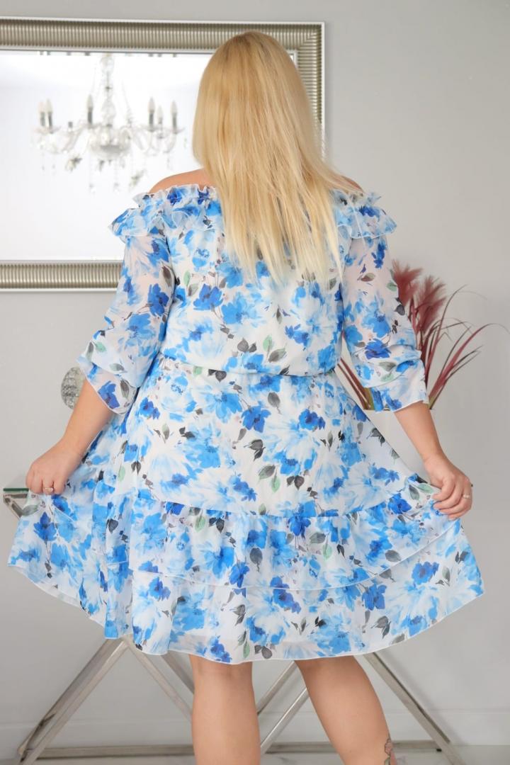 Sukienka Lorissa HISZPANKA rozkloszowana szyfonowa lekka zwiewna wzór numer 14 - obrazek 6