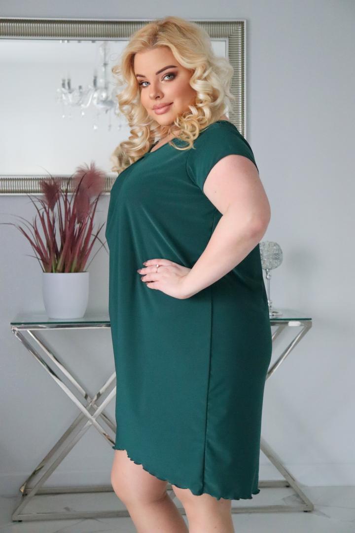 Sukienka Kama do noszenia soute lub z narzutkami butelkowa zieleń - obrazek 4