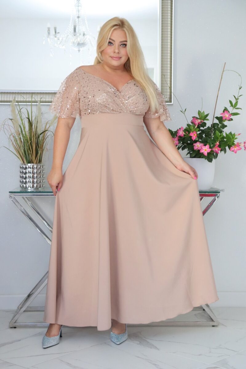 Sukienka Arwena - elegancja, która olśniewa. Kwintesencja wieczorowego blasku! ZŁOTA - obrazek 3
