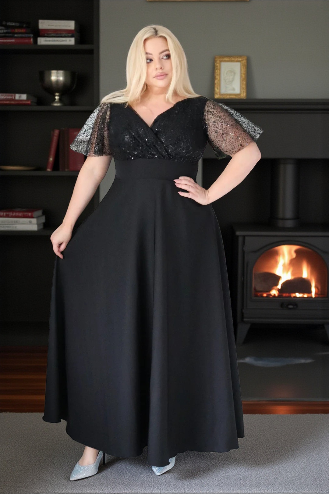 Sukienka Arwena - elegancja, która olśniewa. Kwintesencja wieczorowego blasku! CZARNA