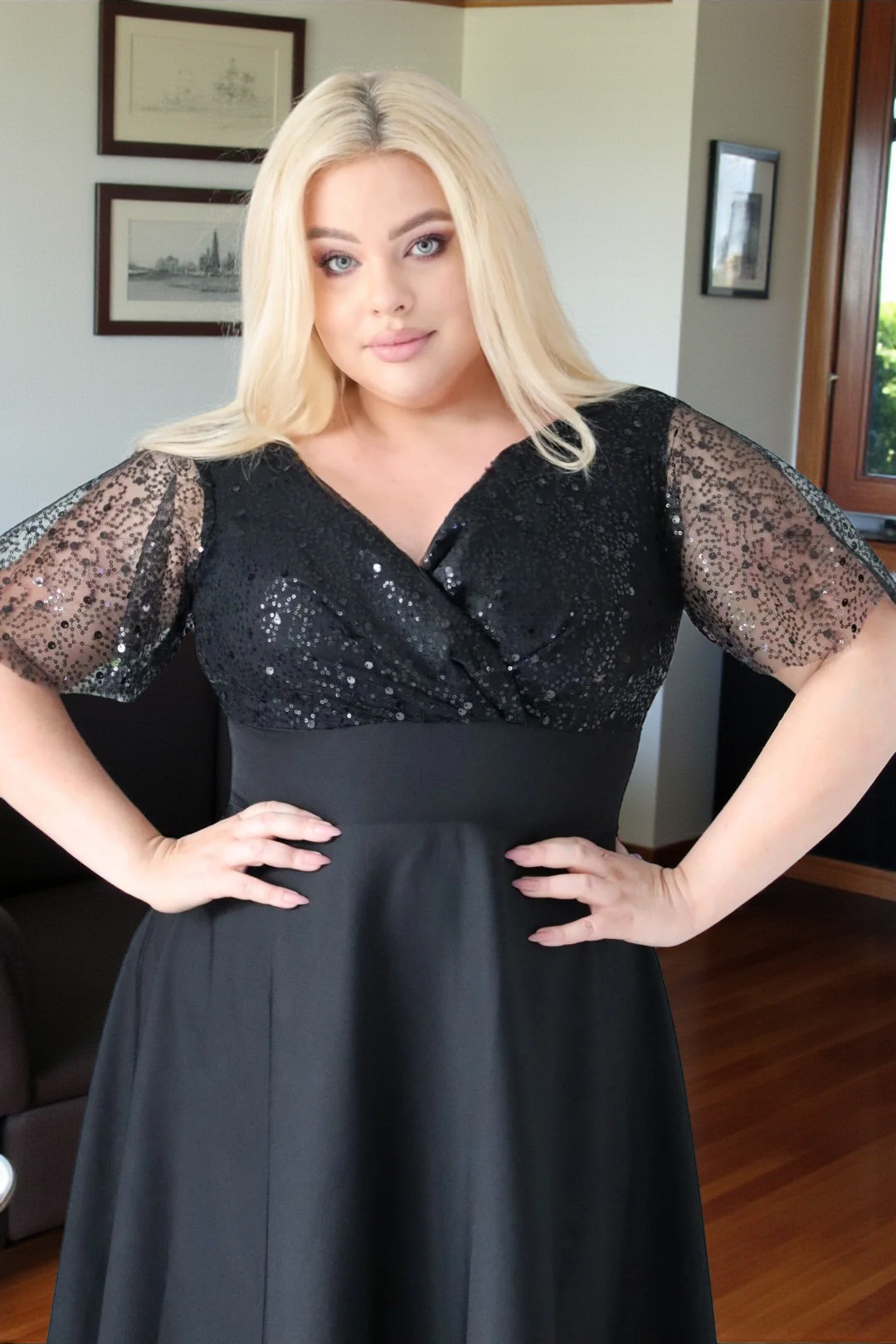 Sukienka Arwena - elegancja, która olśniewa. Kwintesencja wieczorowego blasku! CZARNA - obrazek 4
