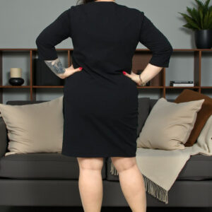 Sukienka Ada bombka oversize 100% BAWEŁNA POLSKI DRES czarna - obrazek 4