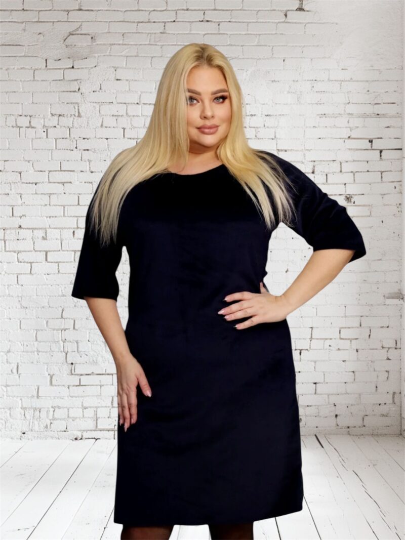 Sukienka Simona welurowa 100% bawełna czarna - obrazek 3