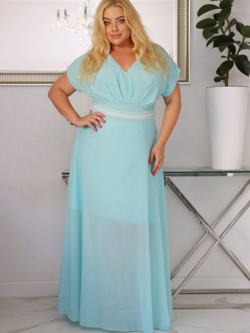 Absolutna IKONA STYLU 💖 Długa MELISA z kryształowym akcentem w talii ✨ MIĘTOWA !