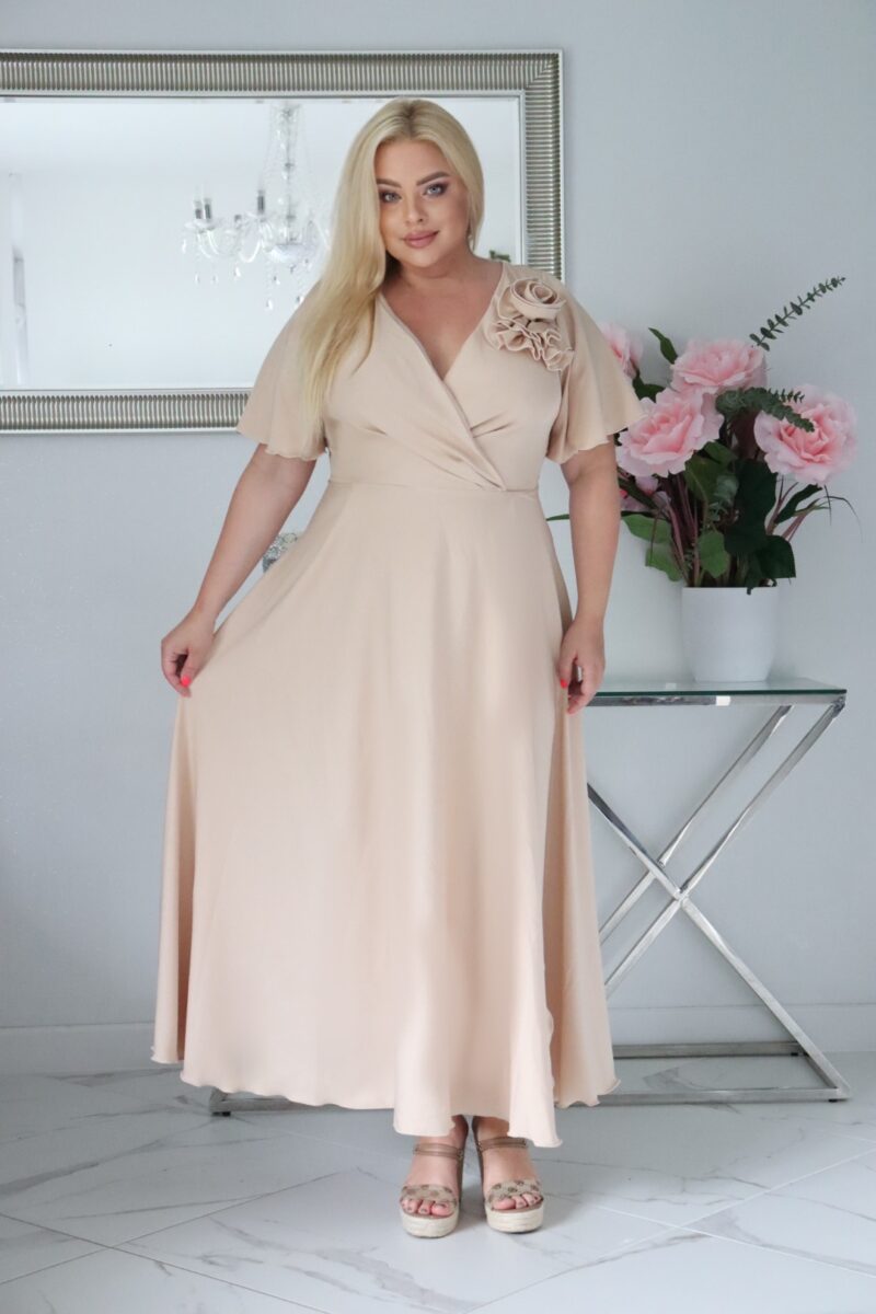 Sukienka Baliana to kreacja, która rozkwita na Tobie – połączenie elegancji i komfortu nude - obrazek 3