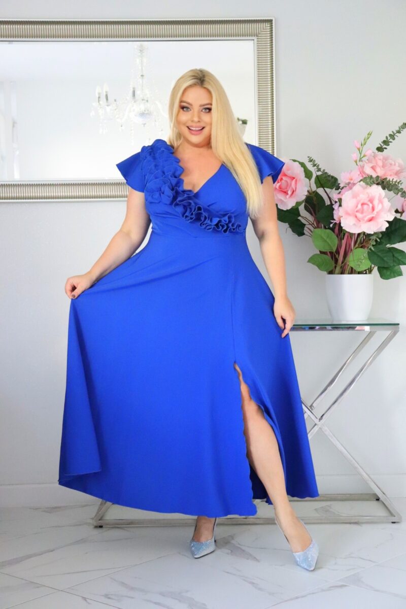 Olśniewająca sukienka "Frezja" z kwiecistą falbaną i rozkloszowanym dołem gwarantuje spektakularny "efekt glamour"! CHABROWA - obrazek 3