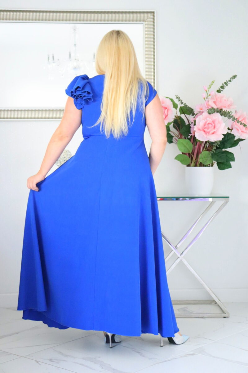 Olśniewająca sukienka "Orchidea" z kwiecistą falbaną i rozkloszowanym dołem gwarantuje spektakularny "efekt glamour"! CHABROWA - obrazek 6