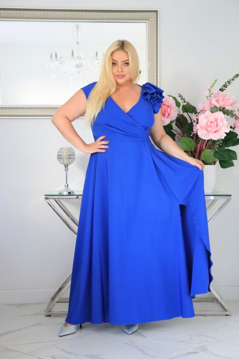 Olśniewająca sukienka "Orchidea" z kwiecistą falbaną i rozkloszowanym dołem gwarantuje spektakularny "efekt glamour"! CHABROWA - obrazek 4