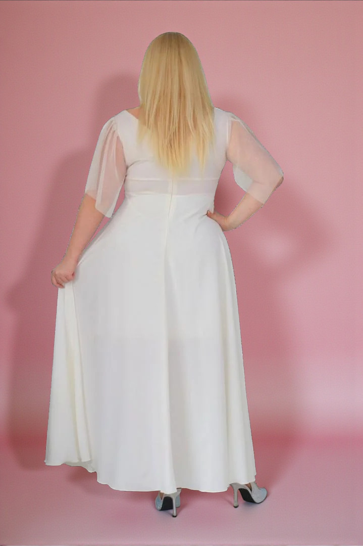 Klasyczna sukienka maxi, która nigdy nie wychodzi z mody! ECRU.A005.MEGA WYPRZEDAŻ! - obrazek 5