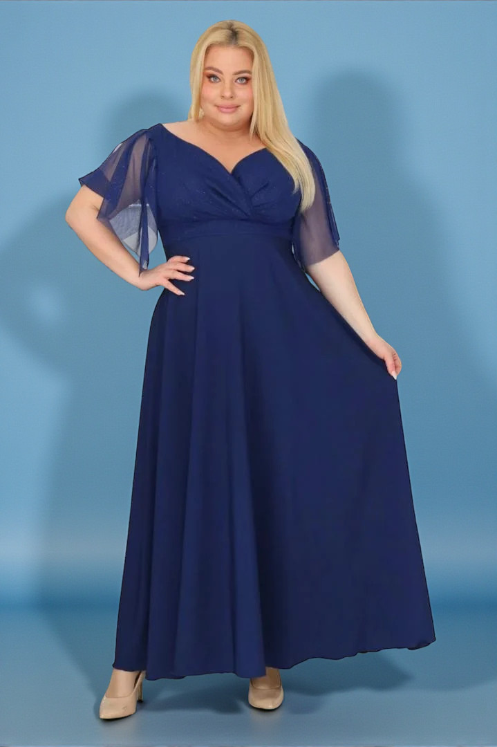 Klasyczna sukienka maxi, która nigdy nie wychodzi z mody! GRANATOWA.A005.MEGA WYPRZEDAŻ!