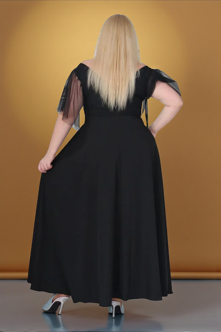 Klasyczna sukienka maxi, która nigdy nie wychodzi z mody! CZARNA.A005.MEGA WYPRZEDAŻ! - obrazek 4