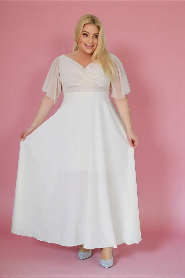 Klasyczna sukienka maxi, która nigdy nie wychodzi z mody! ECRU.A005.MEGA WYPRZEDAŻ! - obrazek 4