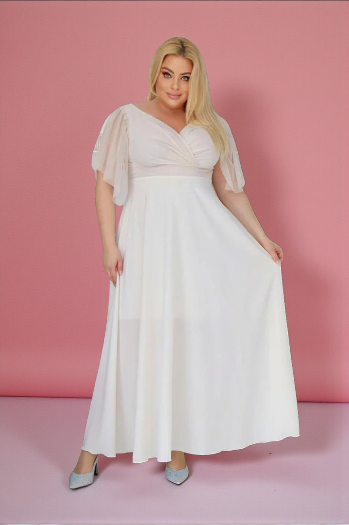 Klasyczna sukienka maxi, która nigdy nie wychodzi z mody! ECRU.A005.MEGA WYPRZEDAŻ!