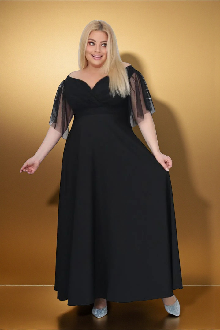 Klasyczna sukienka maxi, która nigdy nie wychodzi z mody! CZARNA.A005.MEGA WYPRZEDAŻ! - obrazek 3