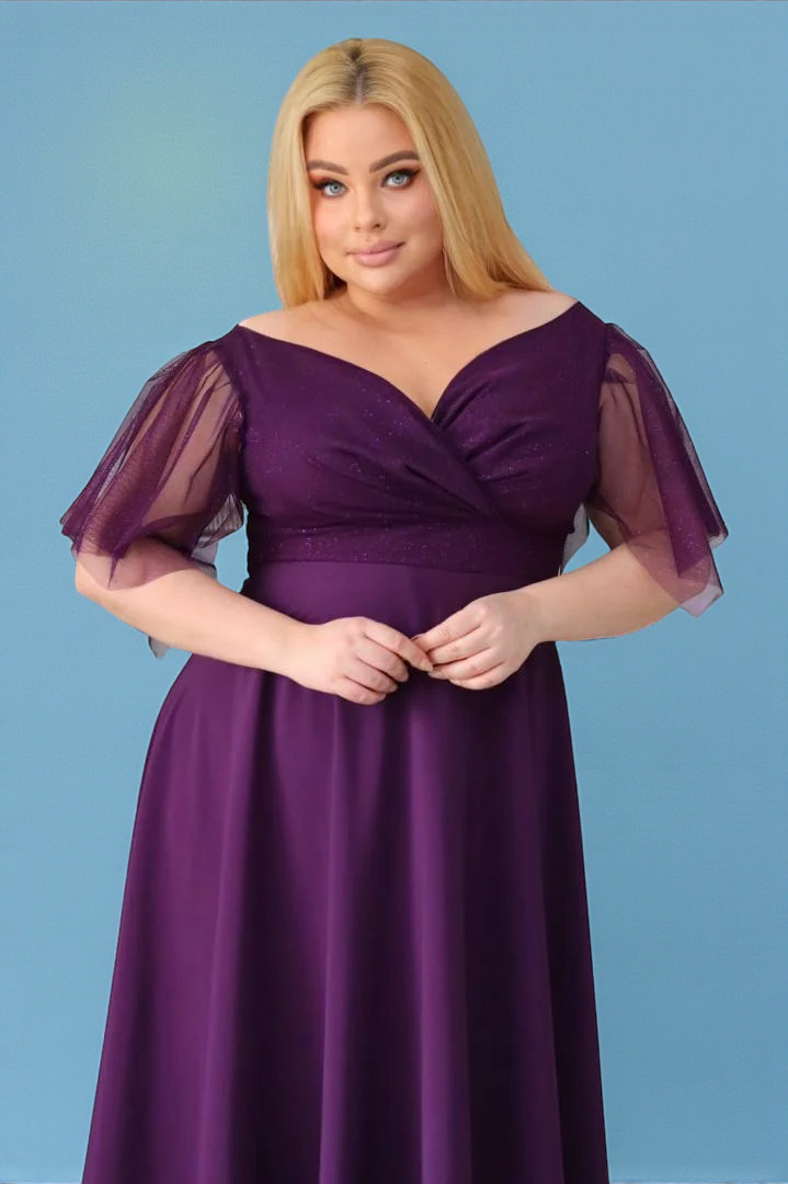 Klasyczna sukienka maxi, która nigdy nie wychodzi z mody! FIOLETOWA.A005.MEGA WYPRZEDAŻ! - obrazek 4