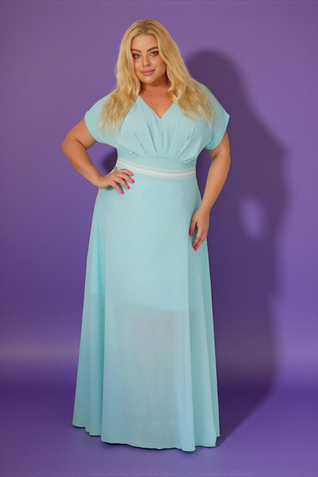 Absolutna IKONA STYLU 💖 Długa z kryształowym akcentem w talii ✨ MIĘTOWA A018