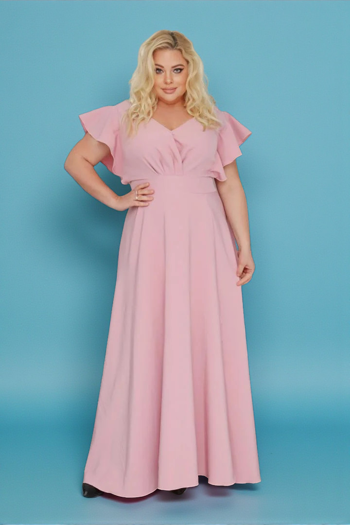 Sukienka klasyczna rozkloszowana kopertowy dekolt - Zanim kupisz, zobacz film, który pokazuje jak pięknie się układa. WRZOSOWA. A015. MEGA WYPRZEDAŻ!